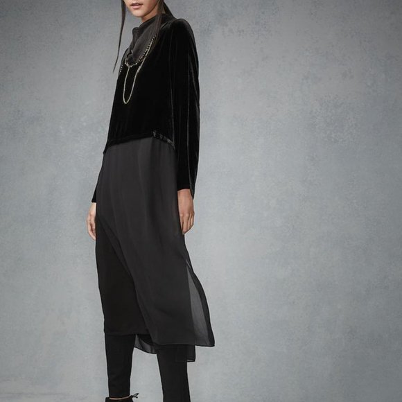 378.00 NWT EILEEN FISHER BLACK VELVET 2 PIECE DUSTER SET GORGEOUS! - Picture 7 of 8